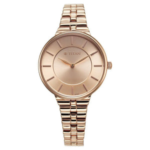 Titan Aura Quartz Analog Rose Gold Dial Watch for Women - 95245WM01 - KRISHNA WATCH COMPANY