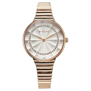 Titan Aura Quartz Analog Silver Dial Watch for Women - 95245WM02 - KRISHNA WATCH COMPANY