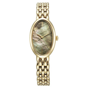 Titan Aura Quartz Analog Mother Of Pearl Dial Stainless Steel Strap Watch for Women 95246YM01 - KRISHNA WATCH COMPANY