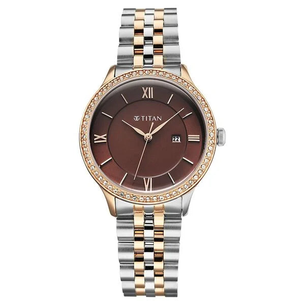 Titan Purple Prestige Quartz Analog with Date Watch For Women 95247km02