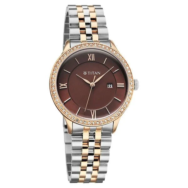 Titan Purple Prestige Quartz Analog with Date Watch For Women 95247km02