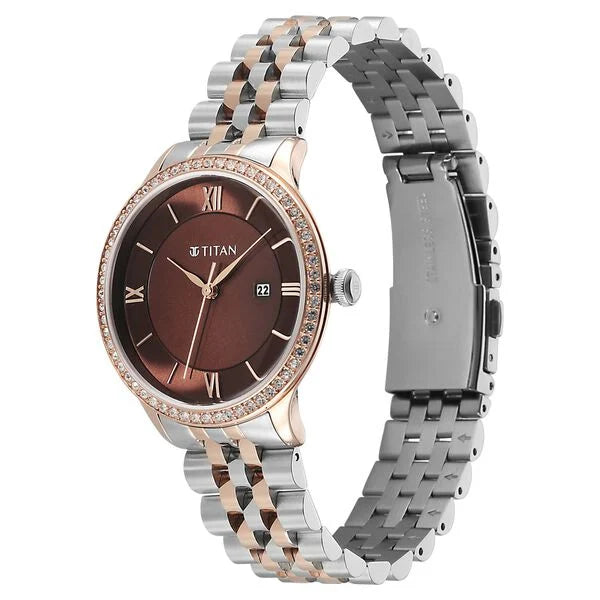 Titan Purple Prestige Quartz Analog with Date Watch For Women 95247km02