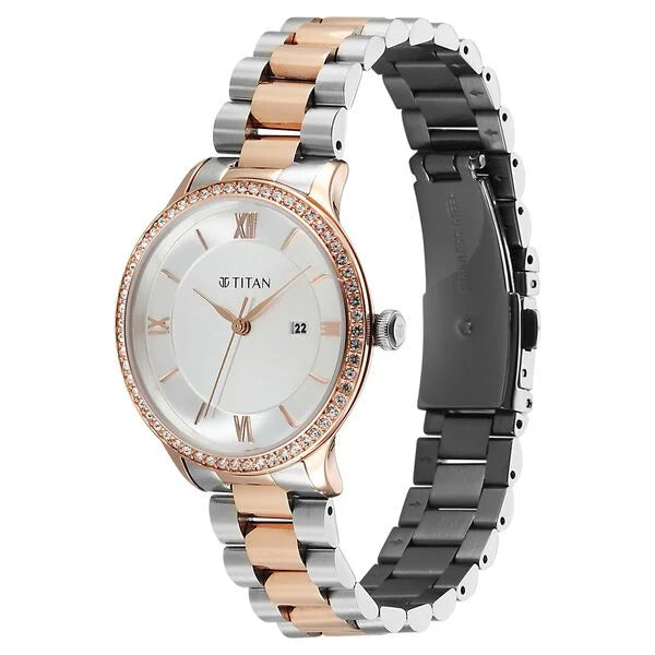 Titan Purple Prestige Quartz Analog with Date Watch For Women 95247km03
