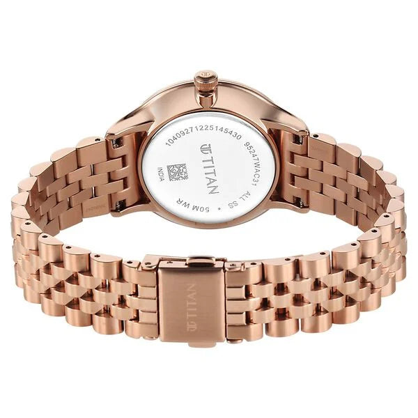 Titan Purple Prestige Quartz Analog with Date Watch For Women 95247wm01