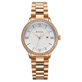 Titan Purple Prestige Quartz Analog with Date Watch For Women 95247wm02