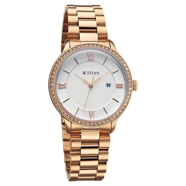 Titan Purple Prestige Quartz Analog with Date Watch For Women 95247wm02