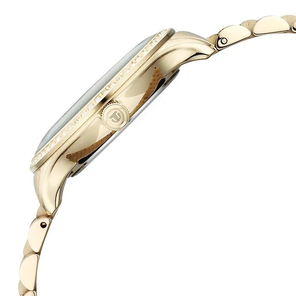 Titan Purple Prestige Quartz Analog with Date Green Dial Golden Stainless Steel Strap Watch For Women 95247ym01