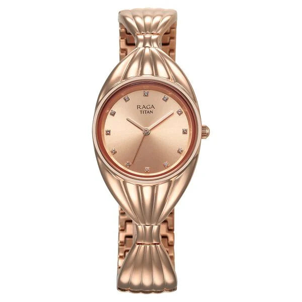 TITAN Raga Memories Quartz Analog Rose Gold Dial Watch For Women - NT95254WM01F