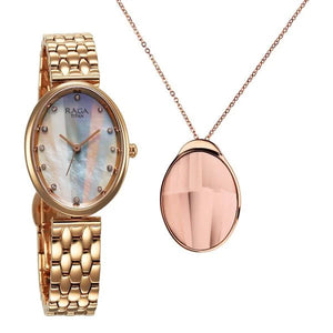 Titan Raga Memoirs Quartz Analog Mother Of Pearl Dial With Rose Gold Metal Strap Watch For Women 95258wm01f - KRISHNA WATCH COMPANY