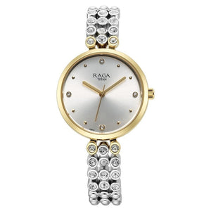 Titan Raga Showstopper Quartz Analog Silver Dial Metal Strap Watch for Women - 95262BM01 - KRISHNA WATCH COMPANY