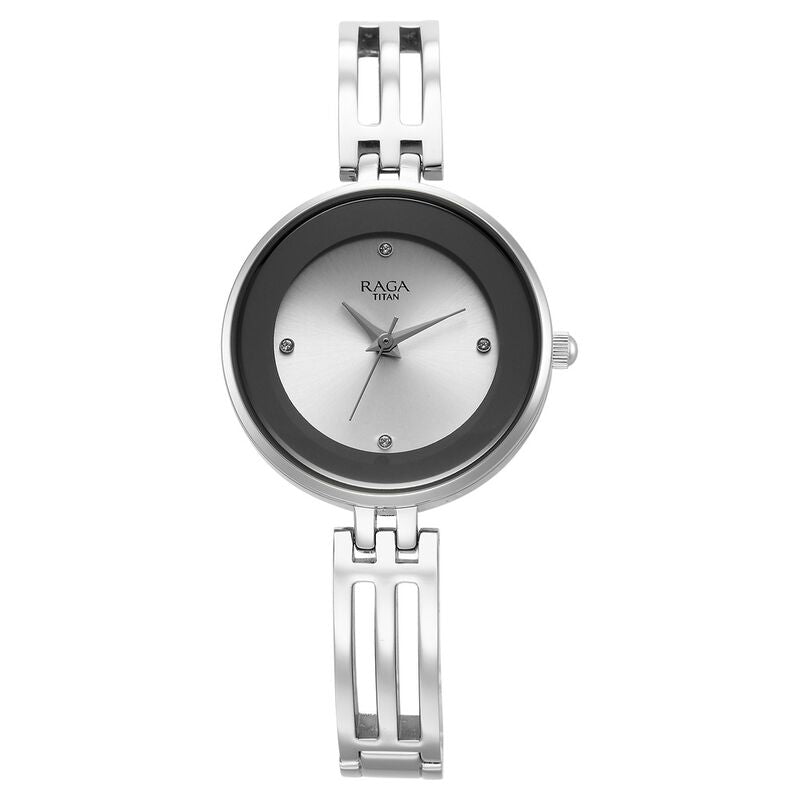 Titan Raga Showstopper Quartz Analog Silver Dial Watch for Women - 95264SM01