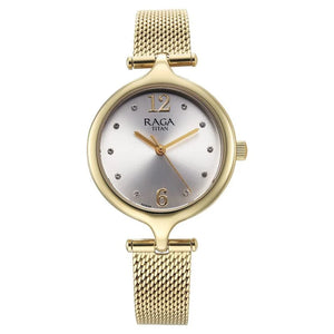 Titan Raga Showstopper Quartz Analog Silver Dial Watch for Women - 95268YM01 - KRISHNA WATCH COMPANY