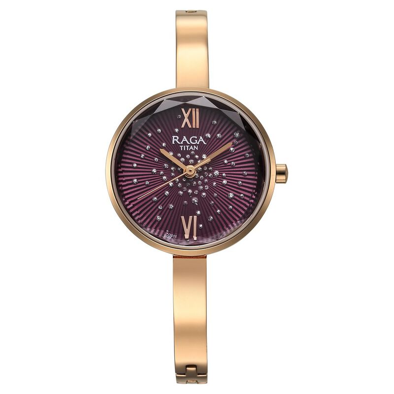 Titan Raga Showstopper Quartz Analog Purple Dial Watch for Women - 95271WM01