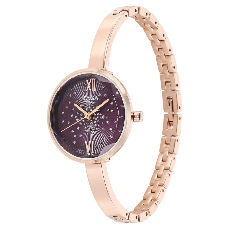 Titan Raga Showstopper Quartz Analog Purple Dial Watch for Women - 95271WM01