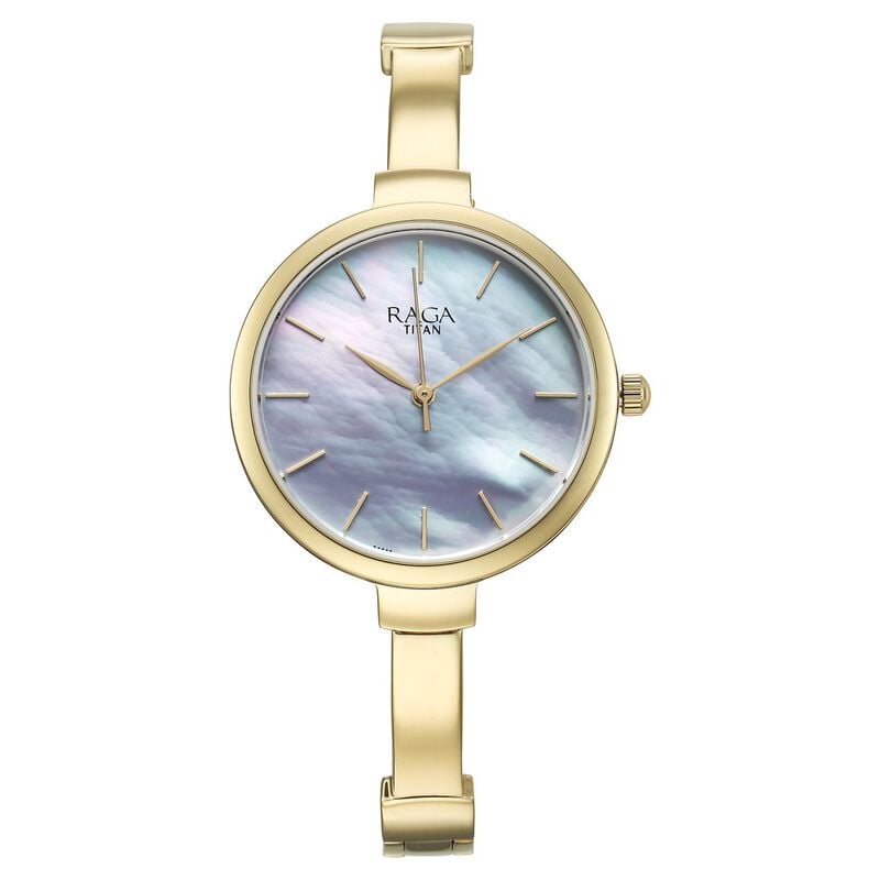 Titan Raga Showstopper Quartz Analog Mother Of Pearl Dial Watch for Women - 95273YM01