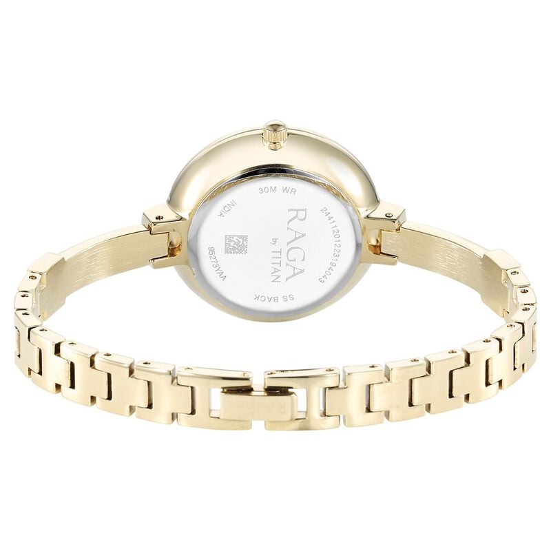 Titan Raga Showstopper Quartz Analog Mother Of Pearl Dial Metal Strap Watch for Women 95273YM01