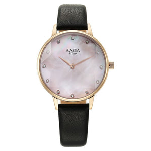 Titan Raga Showstopper Quartz Analog Mother Of Pearl Dial Leather Strap Watch for Women 95274WL01 - KRISHNA WATCH COMPANY