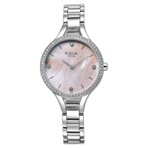 Titan Raga Showstopper Quartz Analog Mother Of Pearl Dial Watch for Women - 95275SM01 - KRISHNA WATCH COMPANY