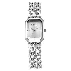 Titan Raga Showstopper Quartz Analog Silver Dial Metal Strap Watch for Women 95283SM01 - KRISHNA WATCH COMPANY