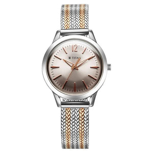 Titan Titan Timeless Urban Quartz Analog Pink Dial Metal Strap Watch For Women 95287km01 - KRISHNA WATCH COMPANY