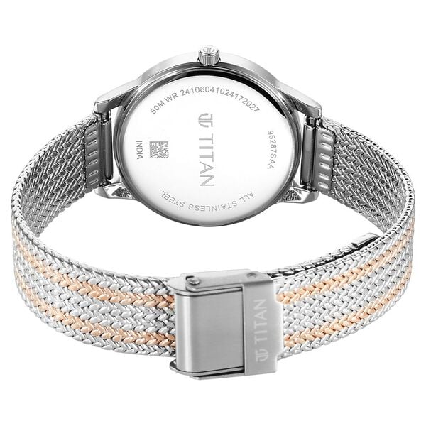 Titan Titan Timeless Urban Quartz Analog Pink Dial Metal Strap Watch For Women 95287km01