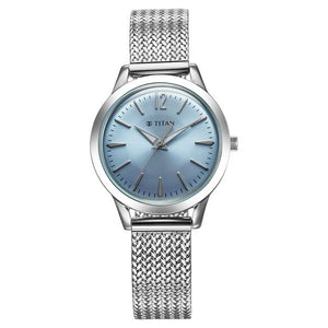 Titan Titan Timeless Urban Quartz Analog Blue Dial Metal Strap Watch For Women 95287sm01 - KRISHNA WATCH COMPANY