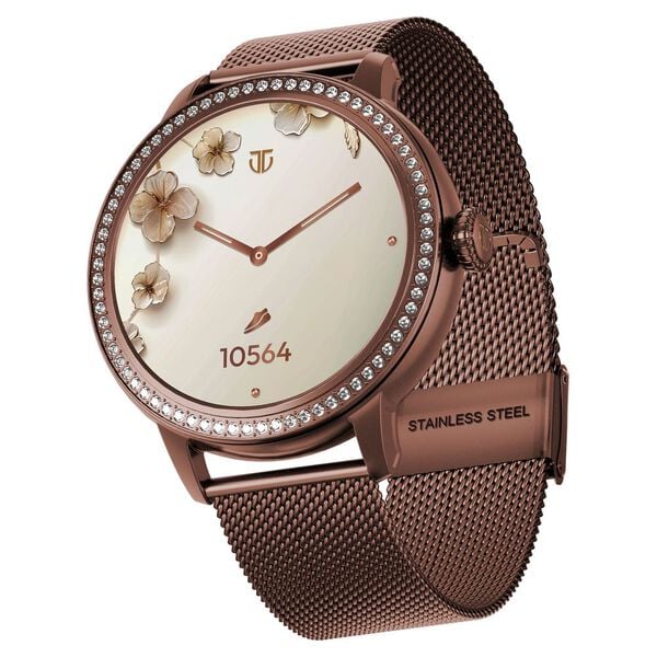 Titan Valerie Premium Smartwatch with All 316L SS construction, Skin Temp. Sensor, Women’s Health, SingleSync BT Calling - 95292QM01