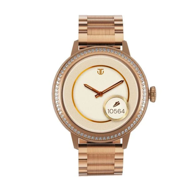 Titan Valerie Premium Smartwatch with All 316L SS construction, Skin Temp. Sensor, Women’s Health, SingleSync BT Calling 95292wm01