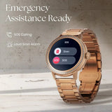 Titan Valerie Premium Smartwatch with All 316L SS construction, Skin Temp. Sensor, Women’s Health, SingleSync BT Calling 95292wm01