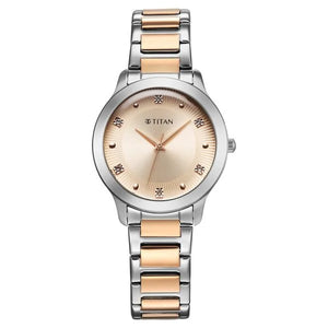 Titan Horizon Quartz Analog Rose gold Dial Stainless Steel Strap Watch For Women 95299km01 - KRISHNA WATCH COMPANY