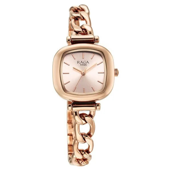 Titan Raga Showstopper Quartz Analog Rose Gold Dial Watch For Women - 95302WM01