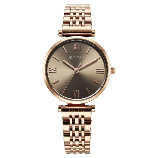 Titan Workmode Quartz Analog Grey Dial Metal Strap watch For Women 95313wm01