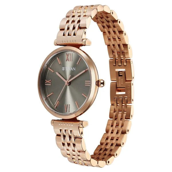 Titan Workmode Quartz Analog Grey Dial Metal Strap watch For Women - 95313WM01