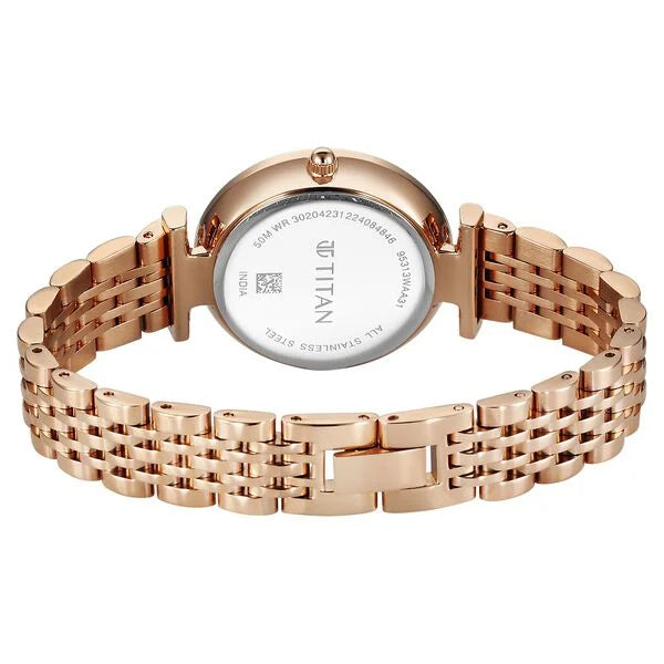 Titan Workmode Quartz Analog Grey Dial Metal Strap watch For Women - 95313WM01