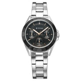 Titan Glamour Quartz Multifunction Black Dial Silver Stainless Steel Strap Watch For Women 95315km01
