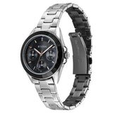 Titan Glamour Quartz Multifunction Black Dial Silver Stainless Steel Strap Watch For Women 95315km01