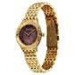 Titan Glamour Quartz Analog Brown Dial Golden Stainless Steel Strap Watch For Women 95316ym01
