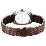 Titan Glamour Quartz Analog Brown Dial Brown Stainless Steel Strap Watch For Women 95317km01 - KRISHNA WATCH COMPANY
