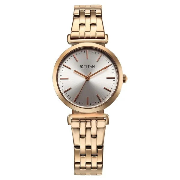 Titan Workmode Quartz Analog Silver Dial Stainless Steel Strap Watch For Women 95321wm01