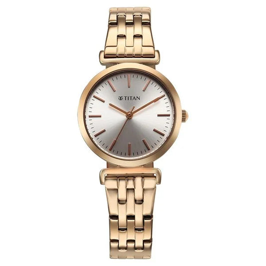 Titan Workmode Quartz Analog Silver Dial Stainless Steel Strap Watch For Women 95321wm01