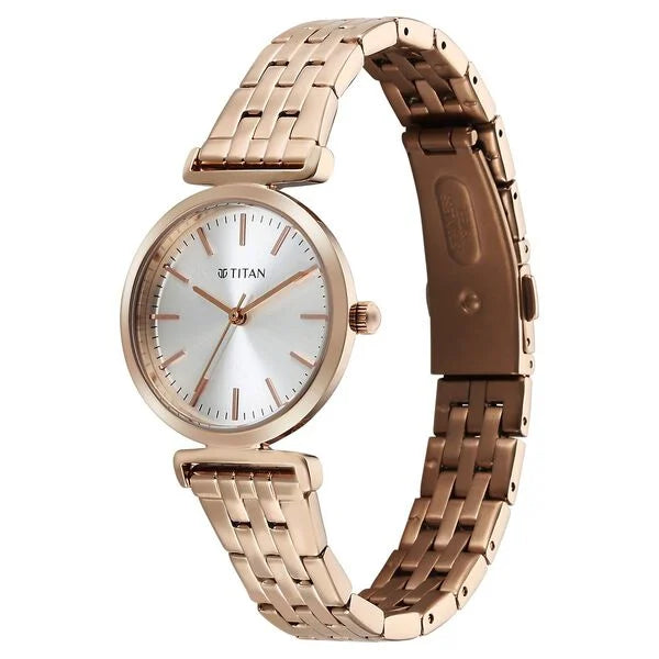 Titan Workmode Quartz Analog Silver Dial Stainless Steel Strap Watch For Women 95321wm01