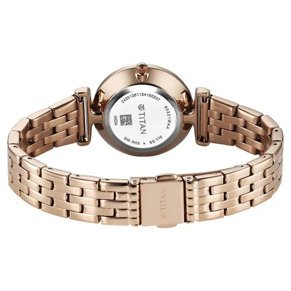 Titan Workmode Quartz Analog Silver Dial Stainless Steel Strap Watch For Women 95321wm01