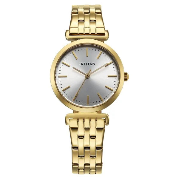 Titan Workmode Quartz Analog Silver Dial Stainless Steel Strap Watch For Women 95321ym01