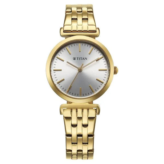 Titan Workmode Quartz Analog Silver Dial Stainless Steel Strap Watch For Women 95321ym01