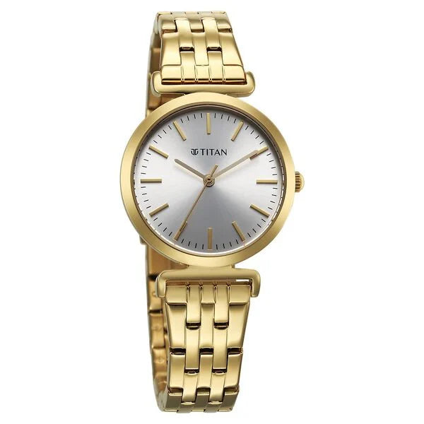 Titan Workmode Quartz Analog Silver Dial Stainless Steel Strap Watch For Women 95321ym01