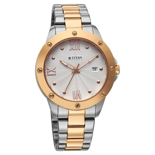 Titan Glamour Quartz Analog with Date Watch For Women 95334km01