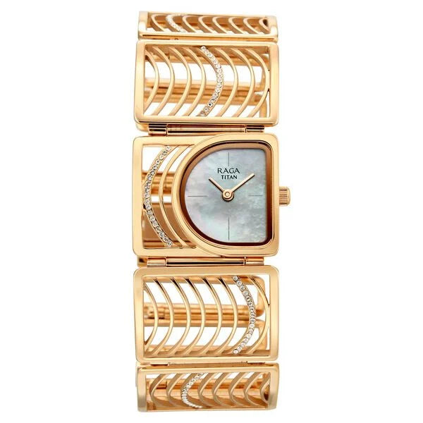 Titan Raga Ethereal Quartz Analog Mother of Pearl Dial Watch For Women 95375wm01f