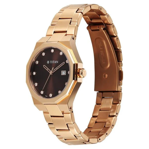 Titan Purple Time Deluxe Quartz Analog Watch For Women 95376wm01
