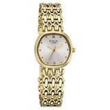 Titan Raga Spotlight Quartz Analog White Dial Golden Metal Strap Watch For Women 95421ym01