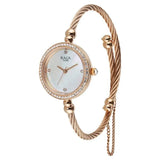Titan Raga Spotlight Quartz Analog White Dial Rose Gold Metal Strap Watch For Women 95425wm01